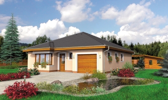 Simple family house project with a garage.